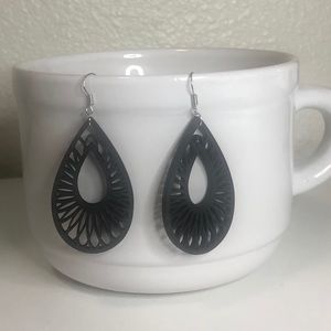 Black handmade laser cut earrings